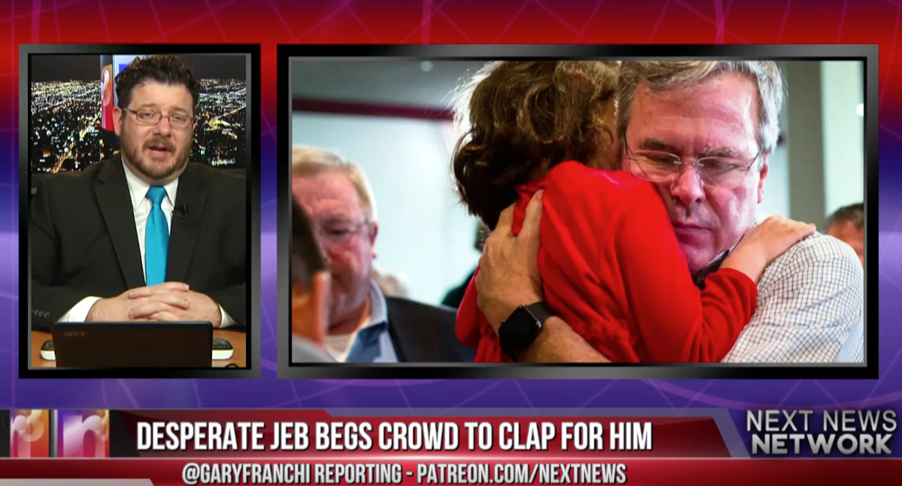 Image: Desperate Jeb begs crowd to clap for him