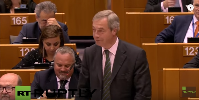 Image: Belgium: Nigel Farage speaks to the European Parliament (Video)