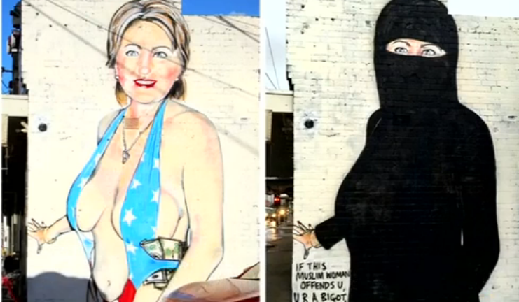 Image: Censorship Wins: Clinton Bikini Mural Blacked out in Melbourne (Video)