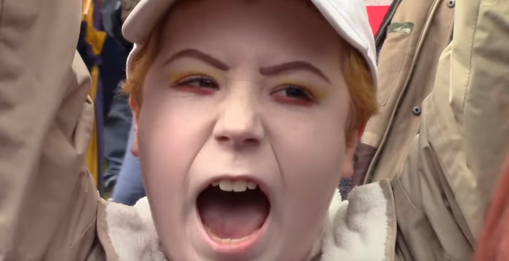 Image: Zombiefied Anti-Trump Protester Goes Absolutely Insane (Video)
